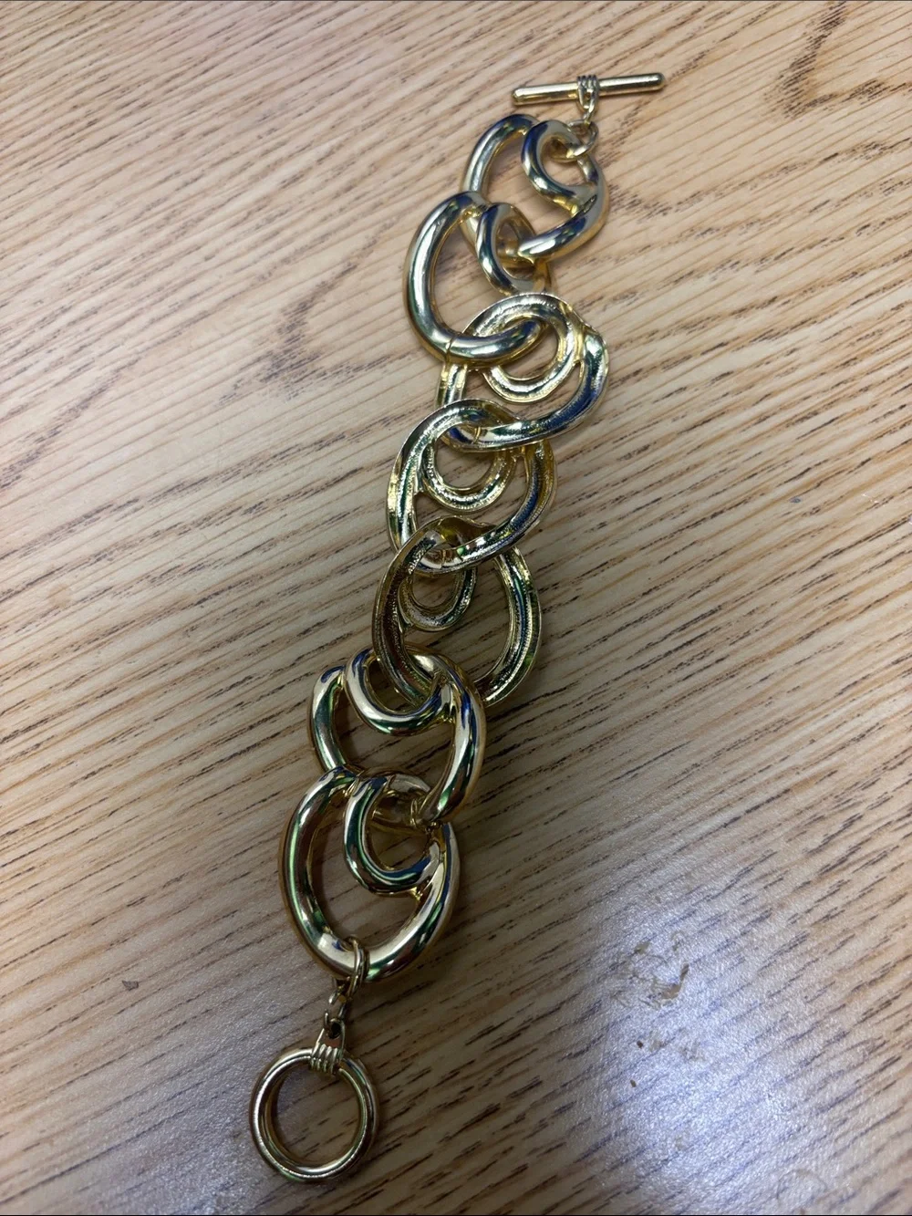 Polished Gold Link Toggle Bracelet - Women Jewelry